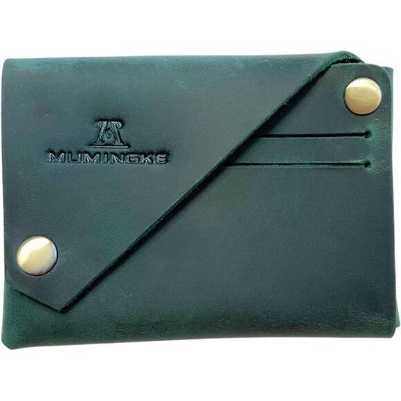 Genuine Crazy Horse Leather Minimalist Wallet: Patina-Enhancing Design,